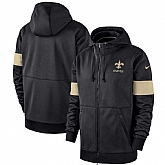 New Orleans Saints Nike Sideline Performance Full Zip Hoodie Black,baseball caps,new era cap wholesale,wholesale hats